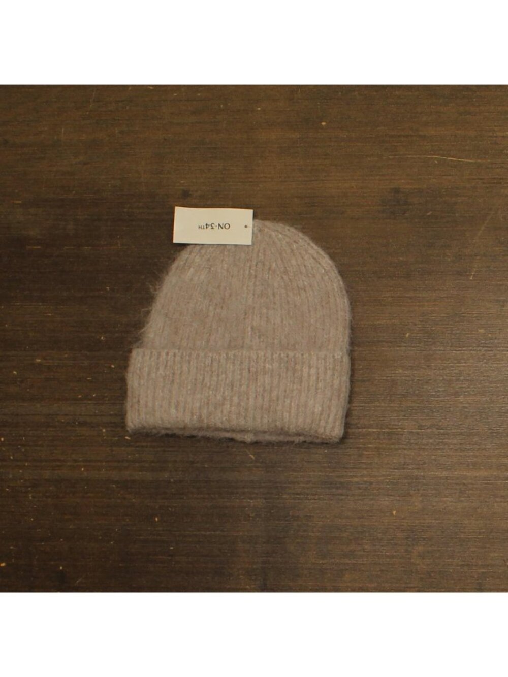 NWT On 34th Womens Solid Brushed Beanie Rolled Cuff Fuzzy MO1542505 Oat Brown